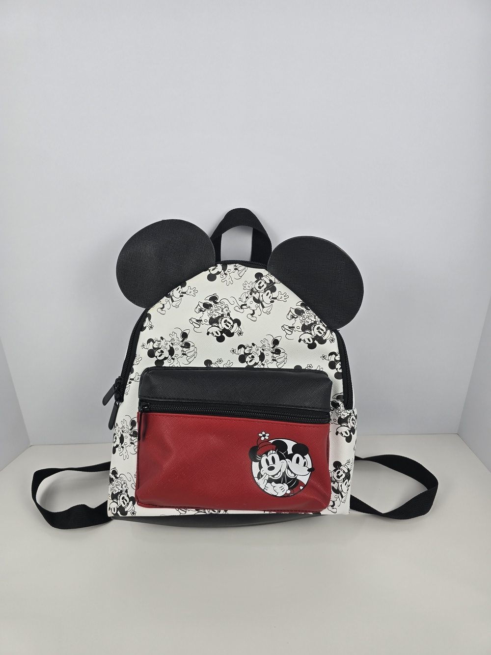Disney Black & Red Mickey Minnie Kids Backpack with Ears